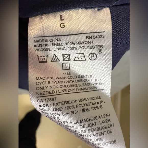 Banana republic navy peasant dress lined size large preowned - Picture 6 of 8